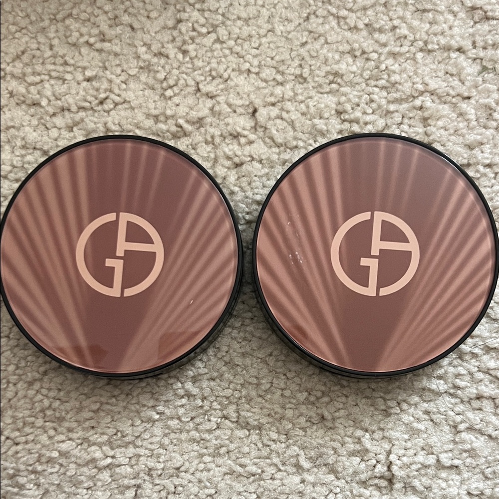 Giorgio Armani Rose Brown Compact Trio with GA Logo
